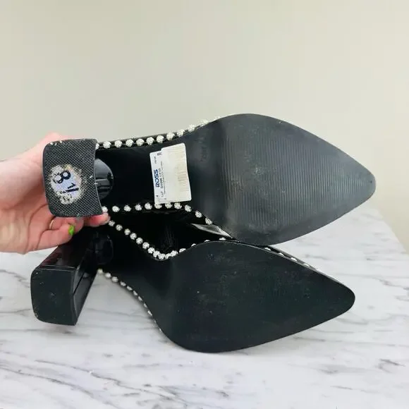 Steve Madden Edita Black Patent Leather Bedazzled Booties Women’s Size 8.5 - Picture 9 of 10